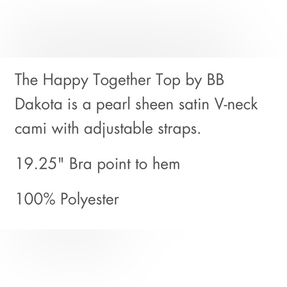bb dakota camisole HAPPY TOGETHER size medium - Picture 6 of 12